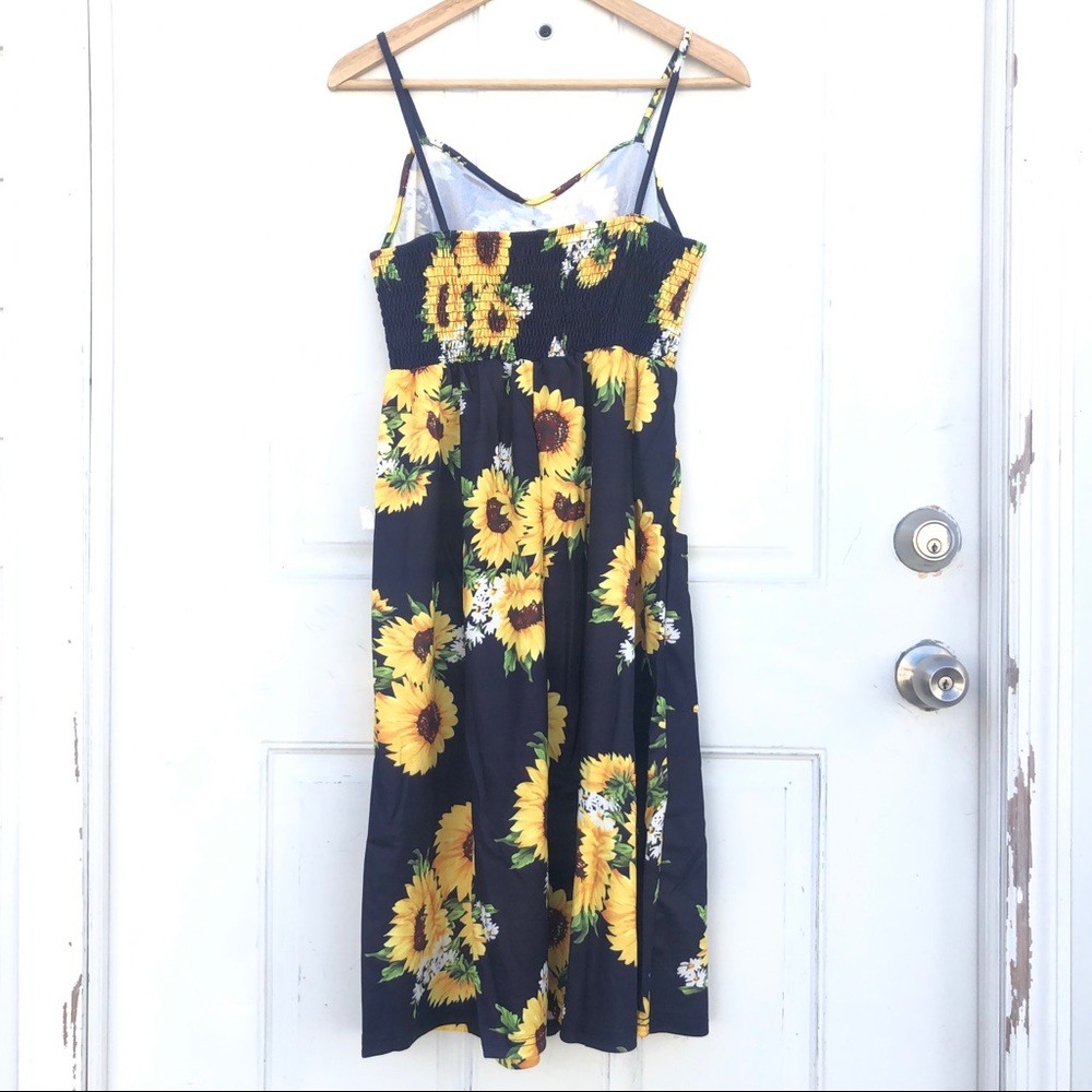 NEW Navy/Yellow Sunflower Print Sundress - Picture 6 of 10